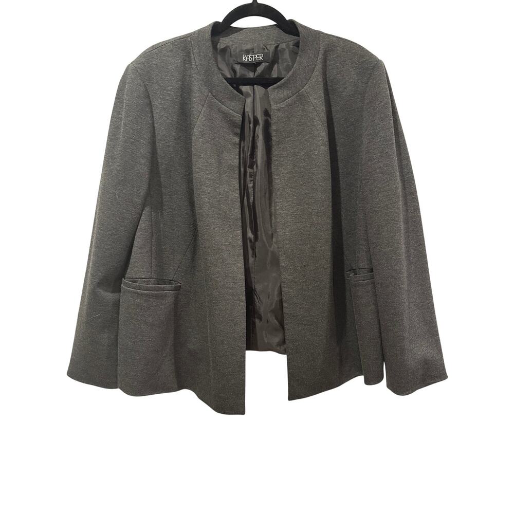 Kasper Woman Ponte Knit Open Front Jacket, 20W